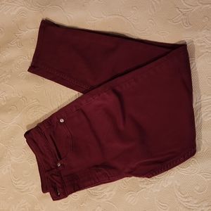 Maurice's maroon ankle cut jeans. Size 5/6.
